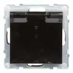 SUNO - Gniazdo 2P+Z IP44 - 16 A - 250 V~ - zaciski automatyczne - z przesłoną, Czarny