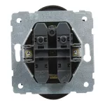 SUNO - Gniazdo 2X2P+Z - 16 A - 250 V~ - zaciski śrubowe - możliwość montażu w ramkach wielkorotynych, Czarny
