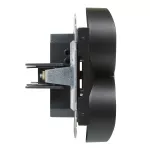SUNO - Gniazdo 2X2P+Z - 16 A - 250 V~ - zaciski śrubowe - możliwość montażu w ramkach wielkorotynych, Czarny