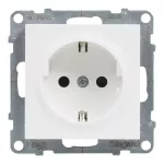 SUNO - Gniazdo SCHUKO 2P+Z - 16 A - 250 V~ - z przesłoną - zaciski automatyczne, Biały