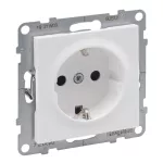 SUNO - Gniazdo SCHUKO 2P+Z - 16 A - 250 V~ - z przesłoną - zaciski automatyczne, Biały