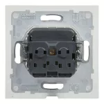 SUNO - Gniazdo SCHUKO 2P+Z- 16 A - 250 V~ - z przesłoną IP44 - zaciski automatyczne, Biały