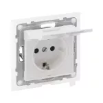 SUNO - Gniazdo SCHUKO 2P+Z- 16 A - 250 V~ - z przesłoną IP44 - zaciski automatyczne, Biały