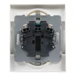 SUNO - Gniazdo SCHUKO 2x2P+Z z przesłoną - zaciski automatyczne (monoblok), Biały
