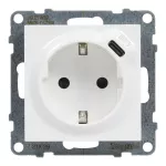 SUNO - Gniazdo SCHUKO 2P+Z - 16 A - 250 V~ - + USB TYP C - 1,5 A - 5 V, Biały