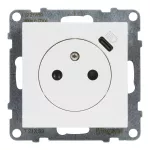 SUNO - Gniazdo płaskie 2P+Z - 16 A - z USB Typ - C - 1,5 A - zaciski automatyczne - z przesłoną, Biały