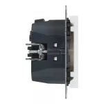 SUNO - Gniazdo płaskie 2P+Z - 16 A - z USB Typ - C - 1,5 A - zaciski automatyczne - z przesłoną, Biały
