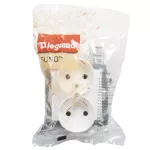 SUNO - Gniazdo 2X2P+Z - 16 A - 250 V~ - zaciski śrubowe - możliwość montażu w ramkach wielkorotynych, Biały