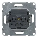 SUNO - Gniazdo SCHUKO 2P+Z - 16 A - 250 V~ - z przesłoną - zaciski automatyczne, Aluminium