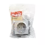 SUNO - Gniazdo SCHUKO 2P+Z - 16 A - 250 V~ - z przesłoną - zaciski automatyczne, Aluminium