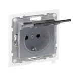 SUNO - Gniazdo SCHUKO 2P+Z- 16 A - 250 V~ - z przesłoną IP44 - zaciski automatyczne, Aluminium