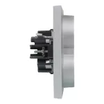 SUNO - Gniazdo SCHUKO 2x2P+Z z przesłoną - zaciski automatyczne (monoblok), Aluminium