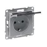 SUNO - Gniazdo SCHUKO 2P+Z - 16 A - 250 V~ - z przesłoną IP 21 - zaciski automatyczne, Aluminium