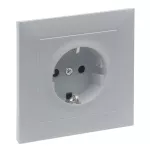 SUNO - Gniazdo SCHUKO 2P+Z - 16 A - 250 V~ - z przesłoną - kompletne - zaciski śrubowe, Aluminium
