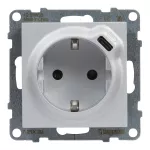 SUNO - Gniazdo SCHUKO 2P+Z - 16 A - 250 V~ - + USB TYP C - 1,5 A - 5 V, Aluminium