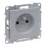 SUNO - Gniazdo 2P+Z z przesłoną - 16 A - 250 V~ - zaciski automatyczne, Aluminium
