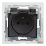SUNO - Gniazdo 2P+Z IP44 - 16 A - 250 V~ - zaciski automatyczne - z przesłoną, Aluminium