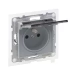 SUNO - Gniazdo 2P+Z IP44 - 16 A - 250 V~ - zaciski automatyczne - z przesłoną, Aluminium