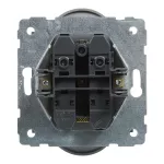 SUNO - Gniazdo 2X2P+Z - 16 A - 250 V~ - zaciski śrubowe - możliwość montażu w ramkach wielkorotynych, Aluminium