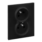 SUNO - Gniazdo 2P+Z (czeskie) z przesłoną - 16 A - 250 V~ - zaciski automatyczne (monoblok), Czarny