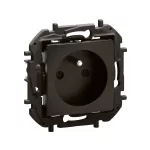 NOWE NILOE - GNIAZDO 2P+Z Z PRZESŁONĄ, ZACISKI AUTOMATYCZNE 16A - 250V~ CZARNE