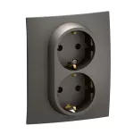NOWE NILOE - GNIAZDO SCHUKO 2X2P+Z MONOBLOK ZACISKI ŚRUBOWE 16A - 250V~ STALOWE