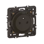 CELIANE 3 - MECHANIZM Z PLAKIETKĄ I UCHWYTEM: GNIAZDO PŁASKIE 2P+Z + USB C Z ZACISKAMI AUTOMATYCZNYMI I PRZESŁONAMI - KOLOR: CZARNY