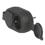 ROZGAŁĘŹNIK 2X2P+Z Z ZATYCZKAMI IP44 - CZARNY