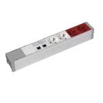 BLOK ZASILAJĄCY 2X2P+Z Z BLOKADĄ + 2X2P+Z + 2XRJ45