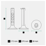 PRZEDŁUŻACZ PIONOWY, OBROTOWY, 4X2P+Z, Z OGRANICZNIKIEM PRZEPIĘĆ, Z PRZEWODEM 2.0 METRA 3X1.5 MM2 - BIAŁY/GRAFITOWY