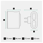 ROZGAŁĘŹNIK 2X2P, USB A+C - BIAŁY/GRAFITOWY