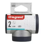 ROZGAŁĘŹNIK OBROTOWY 2X2P+Z, USB A+C - ALUMINIUM/GRAFITOWY