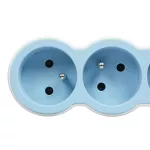 PRZEDŁUŻACZ STANDARD 3X2P+Z, Z PRZEWODEM 1.5 METRA 3X1.0 MM2 - BIAŁY/BŁĘKITNY