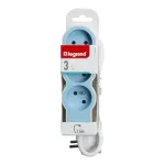 PRZEDŁUŻACZ STANDARD 3X2P+Z, Z PRZEWODEM 1.5 METRA 3X1.0 MM2 - BIAŁY/BŁĘKITNY
