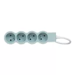 PRZEDŁUŻACZ STANDARD 4X2P+Z, Z PRZEWODEM 1.5 METRA 3X1.0 MM2 - BIAŁY/BŁĘKITNY