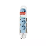 PRZEDŁUŻACZ STANDARD 4X2P+Z, Z PRZEWODEM 1.5 METRA 3X1.0 MM2 - BIAŁY/BŁĘKITNY