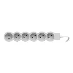 PRZEDŁUŻACZ STANDARD 6X2P+Z, Z PRZEWODEM 1.5 METRA 3X1.0 MM2 - BIAŁY/JASNOSZARY