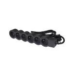 PRZEDŁUŻACZ STANDARD 6X2P+Z, Z PRZEWODEM 1.5 METRA 3X1.0 MM2 - CZARNY/GRAFITOWY
