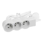 PRZEDŁUŻACZ STANDARD 3X2P+Z, Z PRZEWODEM 3.0 METRA 3X1.5 MM2 - BIAŁY/JASNOSZARY