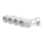 PRZEDŁUŻACZ STANDARD 4X2P+Z, Z PRZEWODEM 3.0 METRA 3X1.5 MM2 - BIAŁY/JASNOSZARY