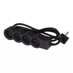 PRZEDŁUŻACZ STANDARD 4X2P+Z, Z PRZEWODEM 3.0 METRA 3X1.5 MM2 - CZARNY/GRAFITOWY