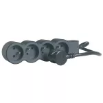 PRZEDŁUŻACZ STANDARD 4X2P+Z, Z PRZEWODEM 3.0 METRA 3X1.5 MM2 - CZARNY/GRAFITOWY