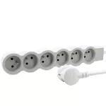 PRZEDŁUŻACZ STANDARD 6X2P+Z, Z PRZEWODEM 3.0 METRA 3X1.5 MM2 - BIAŁY/JASNOSZARY