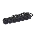 PRZEDŁUŻACZ STANDARD 6X2P+Z, Z PRZEWODEM 3.0 METRA 3X1.5 MM2 - CZARNY/GRAFITOWY