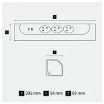 PRZEDŁUŻACZ NAROŻNY 4X2P+Z, Z PRZEWODEM 1.0 METRA 3X1.5 MM2 - BIAŁY