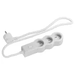 Przedłużacz STANDARD z wyłącznikiem, 3x2P+Z, z przewodem 1,5 m 3x1.0 mm² - BIAŁY/JASNOSZARY