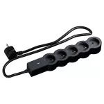 Przedłużacz STANDARD z wyłącznikiem, 5x2P+Z, z przewodem 1,5 m 3x1.0 mm² - CZARNY/GRAFITOWY