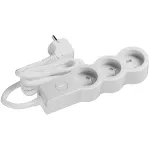 Przedłużacz STANDARD z wyłącznikiem, 3x2P+Z, z przewodem 3,0 m 3x1.5 mm² - BIAŁY/JASNOSZARY