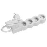 Przedłużacz STANDARD z wyłącznikiem, 4x2P+Z, z przewodem 3,0 m 3x1.5 mm² - BIAŁY/JASNOSZARY