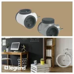 Rozgałęźnik obrotowy 2x2P+Z, USB C+C - ALUMINIUM/GRAFITOWY